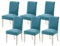 MIULEE Stuhlhussen 6er Set Universal Stretch Stuhlbezug，Abnehmbarer Wasserdichter Elastische Modern Stuhlbezüge Bezug Küche Wohnzimmer Bankett Familie Hochzeit Party Stuhlhusse，Hellblau