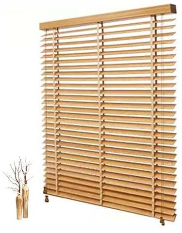 Jalousien Aus Massivholz,Horizontale Innen Jalousie,Fensterläden Jalousette,Holz Jalousetten Für Das Büro,Wärmedämmung/Sonnenschutz/Sichtschutz Vorhänge,50mm Lamellen,W×H-110x160cm/43x63in
