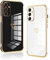 Vauki 2 Pezzi Cover per Samsung Galaxy A34 5G, Custodia con Motivo Cuore, Antiurto Ultra Silicone TPU Morbida Case con Protezione Della Fotocamera per Samsung A34 5G, Nero e Bianco