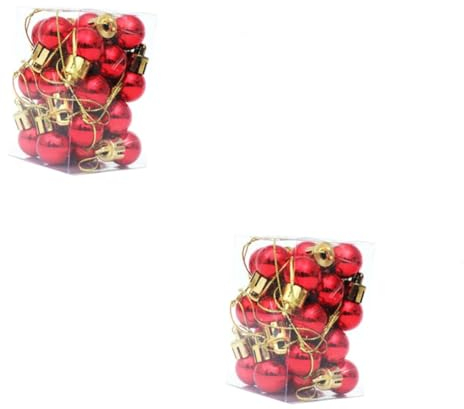 HOMSFOU 48 STK Bunte Weihnachtskugeln kleine weihnachtskugelverzierungen Girlande Weihnachtsdekorationen Weihnachtskugel hängen Weihnachten hängen Halloween Mini-Kugel Anhänger schmücken