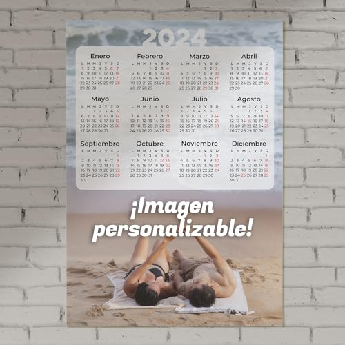 Tenvinyl | Poster Kalender 2024 | Kalender 2024 mit Foto | Dekofolie | Originelles Geschenk Personalisierbar | Wohnaccessoires | Fotopapierdruck | 21 x 30 cm