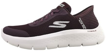 Skechers Damen GO Walk Flex Grand Entry Trainer, Burgundy Textile/Trim, 36.5 EU