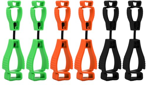 Wisebom Glove Clips Work Gloves Holder, 6Pcs Plastic Glove Grabber Glove Clamp, Guard Safety Work Glove Clip Labor Glove Keeper Hanger for Garden Construction Sites Gloves