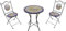 AXI Amélie Bistroset 3-teilig mit Mosaik Design in Blau/Gelb | Bistrotisch mit 2 Stühlen | Bistro Gartenmöbel Set für Garten/Balkon/Terrasse | Balkonset/Sitzgruppe Mediterraner Stil