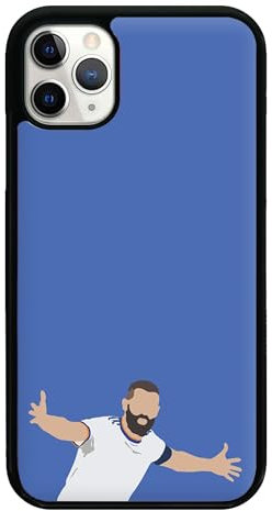 Fun Cases Benzema - Football Black Flexible Rubber Sides Clip-On Phone Case - iPhone 12 Mini Compatible