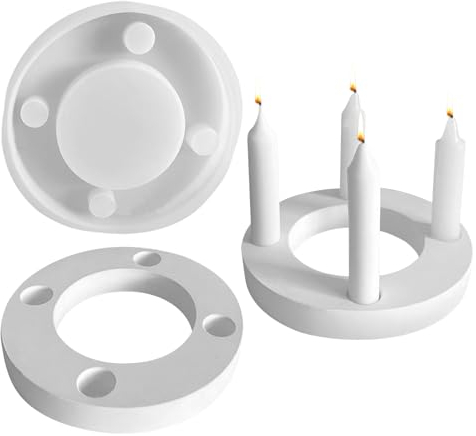 Silikonform Kerzenhalter, 0-9 Zahlen Form Silikon Gießform Kerzenhalter, Ostern Zahlen Silikonformen Gießformen, DIY Handmade Silikonform Kerzenständer (4-Loch-Kerzenhalter)