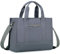 Chase Chic Canvas Handtasche Damen,14 Zoll Umhängetasche Tote Bag,Shopper Tasche mit Reißverschluss Mehrfachtasche Crossbody Bag für Arbeit/Reisen/Schule,Grau