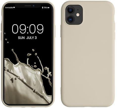 kwmobile Case Compatible with Apple iPhone 11 Case - Slim Protective TPU Silicone Phone Cover - Cream