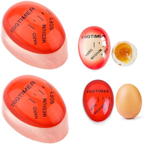Egg Timer 2 Pack - Color Changing Boil Egg Timer - Accurate and Easy-to-Use Egg Boiler Timers - Perfect for Soft, Medium, and Hard Boiled Eggs - Heat Sensitive for Perfect Results Every Time