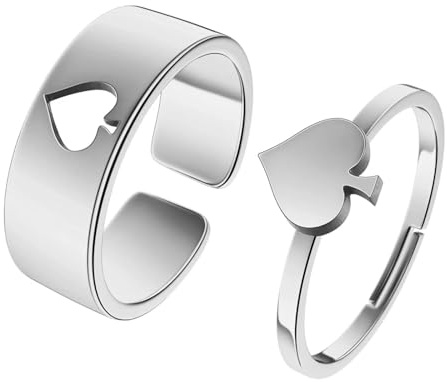 Rings Ring Ringe Damen Bijouterie Herren Spade Poker Verstellbarer Ring Für Frauen Männer Punk Hip Hop Biker