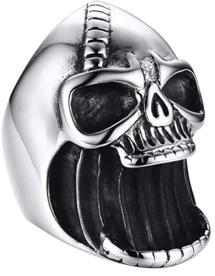 Skull Bottle Opener - Gothic Skull Ring | Vintage Punk Skull Biker Gothic Ring Beer Bottle Opener, Bottle Opener Ring Skull Head Ring Opener, Punk Skull Biker Gothic Ring Beer Bottle Opener For
