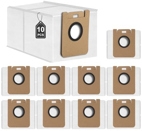 10 Sacchetti per Polvere Compatibili con Dreame D10 Plus/D10s Plus Aspirapolvere Robot, Kit di Accessori per Sacchetti