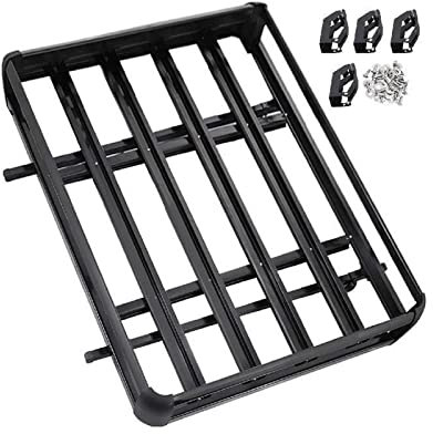 Panier de transport de fret en alliage d'aluminium 100KG porte-bagages porte-bagages de toit porte-ski porte-vélo for remorque camping-car Pour les débutants
