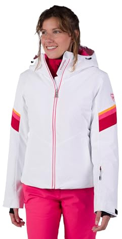 Rossignol Strawpile Jacket - Isolierte Skijacke - Wasserdichte Snowboardjacke für Damen, Weiss/opulenter Garten, L