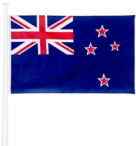 KliKil Große Flagge von New Zealand, 150 x 90 cm, mit 2 Metallösen für einfache Montage, langlebiger Druck, beständig gegen UV-Strahlen und leichten Wind, offizielle New Zealand-Flagge