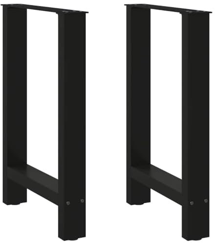 vidaXL Pieds de Table à Manger Noir 2 pièces 60 x (72-73) cm Acier