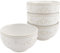 AmiCera Cereal Bowl, 750ml Dessert Bowls, 15.5cm Courtly Floral Pattern Large Bowls, Set of 4, Ceramic Bowl for Rice Soup Salad Snack,White and Gold, Dishwasher & Oven Safe, Microwavable