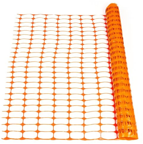 Floordirekt Hühnerzaun Viehzaun Schutznetz orange - 1m hoch 50m lang, zuschneidbar - wiederverwendbarer Absperrzaun für Weide robust (orange, 50m)