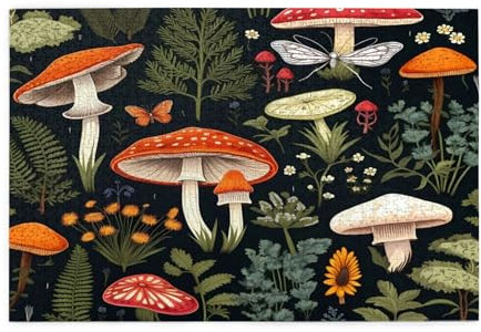 Mexpekil 1000 Teile Puzzle für Erwachsene, buntes Pilzpflanzen-Muster, Holzpuzzles, herausfordernde Puzzle-Spiele für Teenager, Geschenke