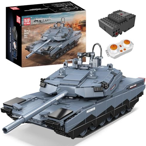 Mould King 20036 Technik ferngesteuert Panzer Bauset, MOC Militär Panzer (1192+ Teile) APP Technologie Baumaschine Panzer RC Klemmbausteine Bausatz geeignet als Geschenk für Erwachsene