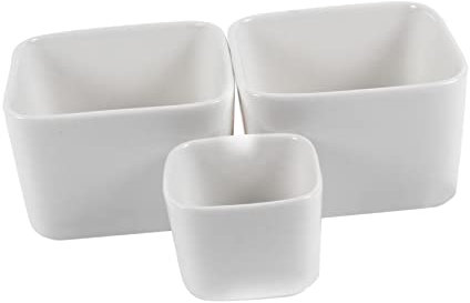 Milisten 3piezas Cerámicas Cuadradas Decoración De Jardín para Suculentas y Cactus