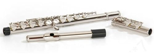 Querflöte 16-Loch-Flöte Mit Geschlossenem Loch Versilbert Mit E-Klappe C-Klappe Metallflöte Weiße Kupferflöte