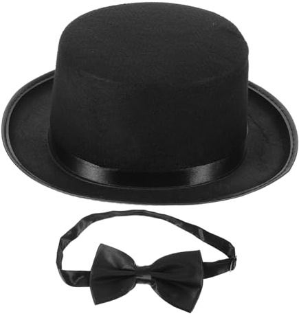 Sombrero y Pajarita de Detective Negro para Cosplay y Fiestas Temáticas