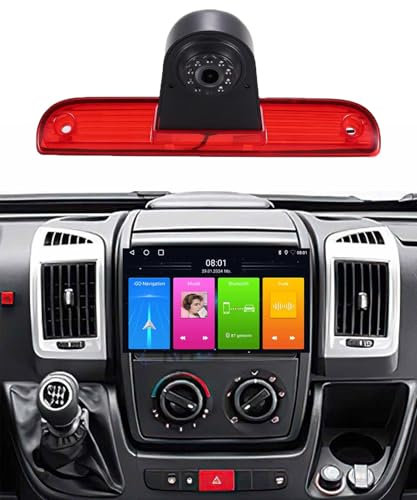 Auto Radio Autospieler GPS Navigation Carplay/Android 9 Zoll HD, für FIAT E-Ducato Maxi Van L3H2/140 Multijet L4H2/Citroen Jumper Il Bus Kasten244 Z 250 2500 L (Mit passender Bremslichtkamera)