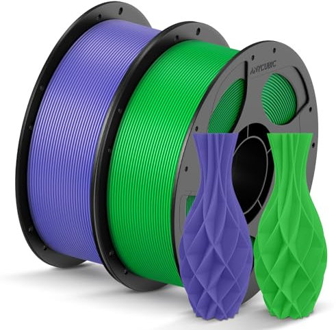 ANYCUBIC Refill PLA und Spool Kit 2KG, 1,75mm Filament 3D-Druckmaterialien mit Hoher Fließfähigkeit, Neatly Wound, Intelligente Identifikation, Lila Grün