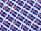 Kleine Mini-Aufkleber, isländische Flagge, 20 x 12 mm, 64 Stück