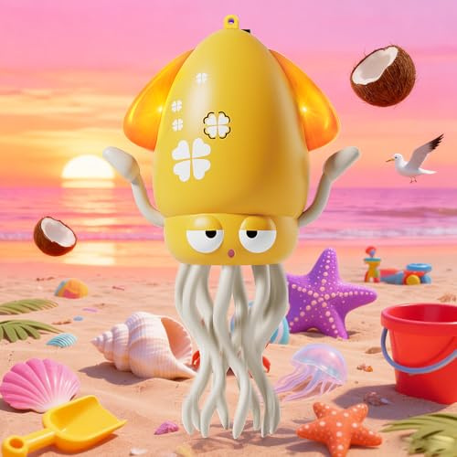 SWTOIPIG Interaktives tanzendes Kraken-Spielzeug mit Musik & LED, Gelb