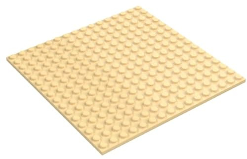 LEGO Classic Building Baseplate, 16 x 16 Studs, Part 91405 (Tan, 1, Baseplates)
