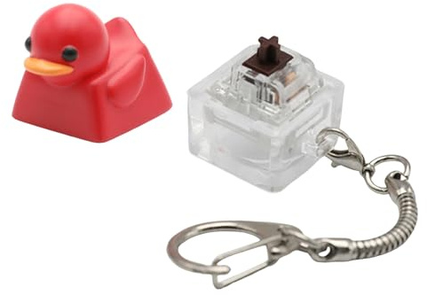 LLINthy Schöne Harz Ente Keycap Stress Relief Spielzeug Schlüsselanhänger Typ Für Tastaturen Tragbare Sensorische Schreibtisch Dekoration Geschenk Harz Squeeze Ente Für Erwachsene