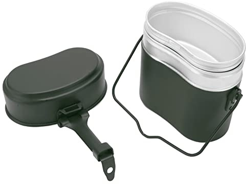 aqxreight Military Mess Tin, Food Grade Aluminum Lunch Box with Nonslip Design, 180℃ Heat for Camping Cooking, German Mess Kit for Hiking Backpacking Cycling Outdoor Activities,