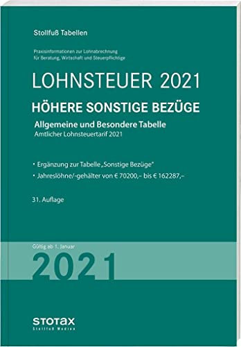 Tabelle, Lohnsteuer 2022 Höhere Sonstige Bezüge: Allgemeine und Besondere Tabelle