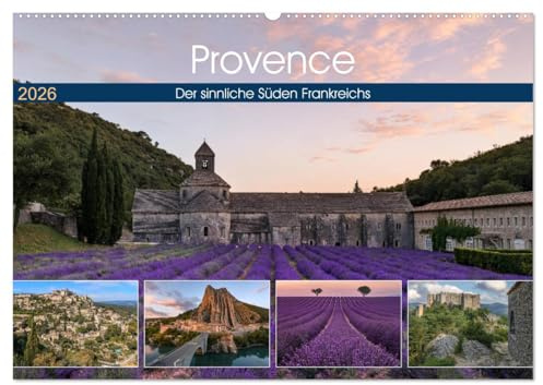 Provence, der sinnliche Süden Frankreichs (Wandkalender 2026 DIN A2 quer), CALVENDO Monatskalender: Von Bergen und Schlössern zu blühenden Lavendelfeldern (CALVENDO Orte)