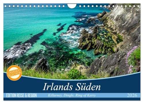 Irlands fanzinierender Süden (Wandkalender 2026 DIN A4 quer), CALVENDO Monatskalender: Lassen Sie sich Verzaubern von der Schönheit der südirischen Landschaften. (CALVENDO Natur)