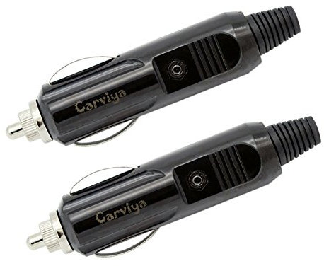 Carviya 3 5 6 8 10 15 20 Amp Male Car Cigarette Lighter/Aux Socket Plug Connector 12 Volt With Fuse Diode Indicator (20A / 2 Pack)