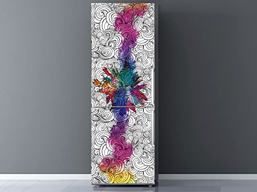 Oedim Vinilo para Frigorífico Colorido 185 x 70 cm Resistente y de Facil Aplicación | Pegatina Adhesiva Decorativa de Diseño Elegante, Multicolor, 185x70