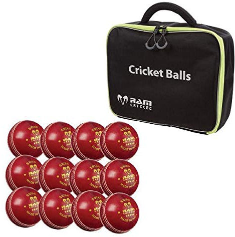 Ram Cricket 5 Star Cricket Ball Bundle - 12 x 5 Star Balls and 1 x Carry Case (5oz, Pink)