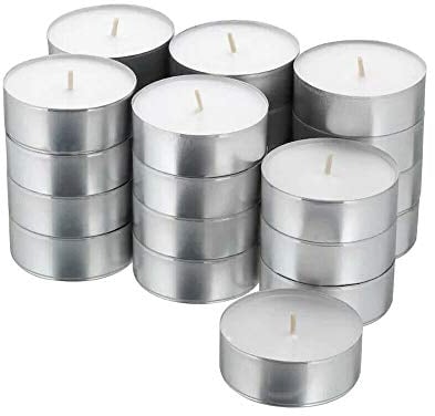 SolaDirect 8 Hour Tea Lights Candles, 50 Pack, Long Burning Tealights Candle, Unscented White Tea Lights - Ideal Night Light Candles for Restaurants, Weddings, Parties, Dates, Decoration & More!