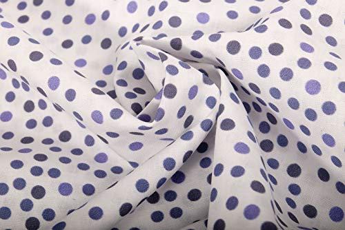 Baumwollstoff, Punkte in Blau auf Weiß als Meterware, 50 cm