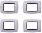 4 Pezzi Placche Compatibile Con Bticino Living, Placche Plastica Bombata (3 Posti/Moduli,Bianco)