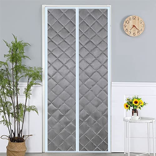 GUOYUYU Anti Cold Window Curtains 240x225cm(94x89inch) Magnetic Warmth Windproof Sealing Sound Insulation Curtain for Balcony Patio Doors, Gray