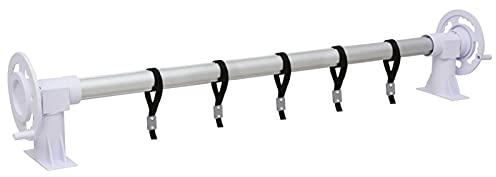 Yolola Enrollador de piscina con ruedas 200-500 cm, sistema de enrollado ajustable para lonas solares, lona de piscina, dispositivo de enrollado para lona de piscina, base de plástico