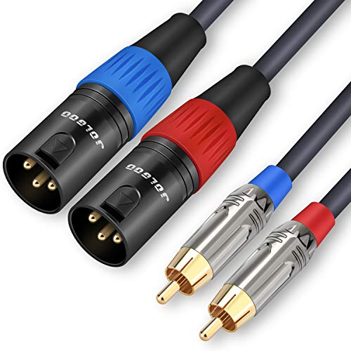 JOLGOO Cavo RCA a XLR, Cavo Doppio RCA Maschio a Doppio XLR Maschio, Cavo Audio HiFi da 2 RCA Maschio a 2 XLR Maschio, Cavo OFC 4N, per Microfono Mixer Amplificatore, 7,6 Metri