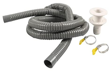 Anloximt Bilge Pump Installation Kit | Flexible PVC Drainage Pipe Hose - Flexible Hose Heavy-Duty with Clamps and Fitting, RV Boating Accessories
