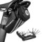 ROCKBROS Fahhrrad Satteltasche + 16 in 1 Multifunktionswerkzeug Fahrradtasche Fahrradsitz Tasche für Montainbikes, Rennräder, Ebikes 15 * 6,5 * 5CM