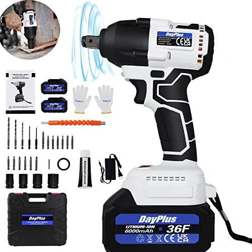 Avvitatore a Impulsi Brushless 21V, Chiave a impulsi senza fili, 420 Nm, Avvitatori a Massa Battente con 2x 6,0Ah Batteria, 4x Chiavi A Bussola per 14/17/19/22mm, Velocità Variabile, Caricatore Rapido