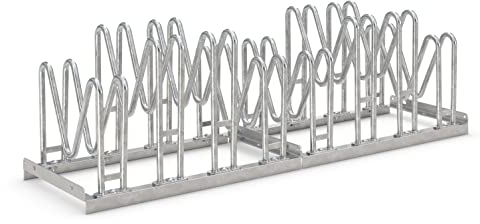 Multiparker 8158 | Fahrradständer beidseitig | für 8 Fahrräder | Freiaufstellung | erweiterbar | Abwechselnde Hoch-/Tiefeinstellung | Dreifke®